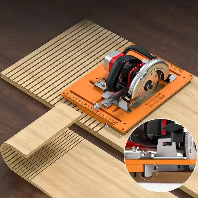 Holzbearbeitungs-Schneidemaschinenbasis, verstellbar, langlebig, präzise, langlebig, kann um 45° abgeschrägt werden ° Werkzeug für die Grundplatten der elektrischen Säge mit Winkel