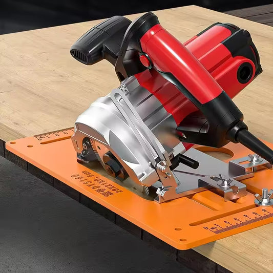 Holzbearbeitungs-Schneidemaschinenbasis, verstellbar, langlebig, präzise, langlebig, kann um 45° abgeschrägt werden ° Werkzeug für die Grundplatten der elektrischen Säge mit Winkel
