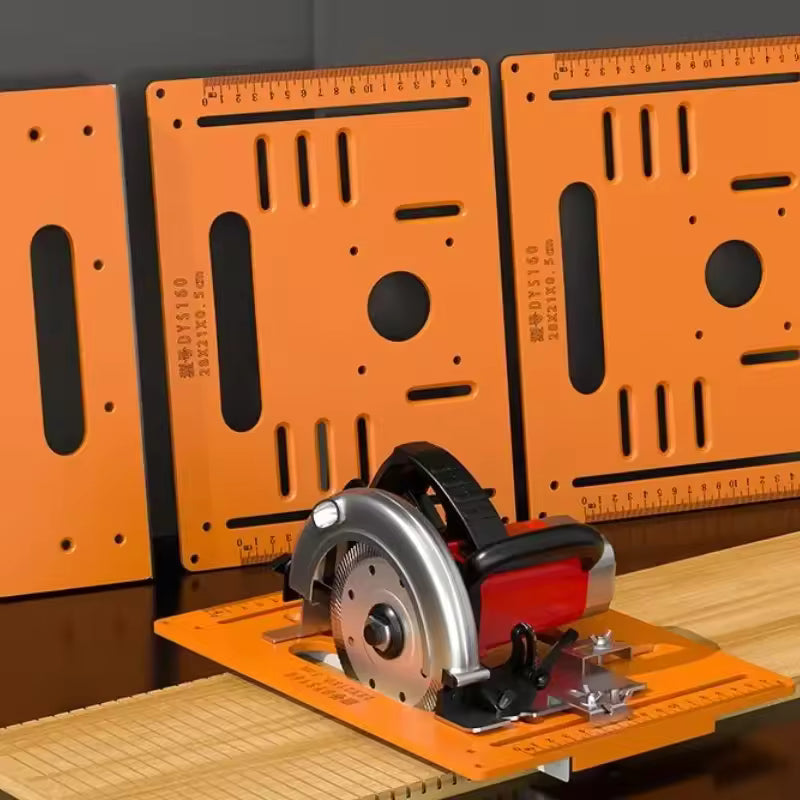 Holzbearbeitungs-Schneidemaschinenbasis, verstellbar, langlebig, präzise, langlebig, kann um 45° abgeschrägt werden ° Werkzeug für die Grundplatten der elektrischen Säge mit Winkel